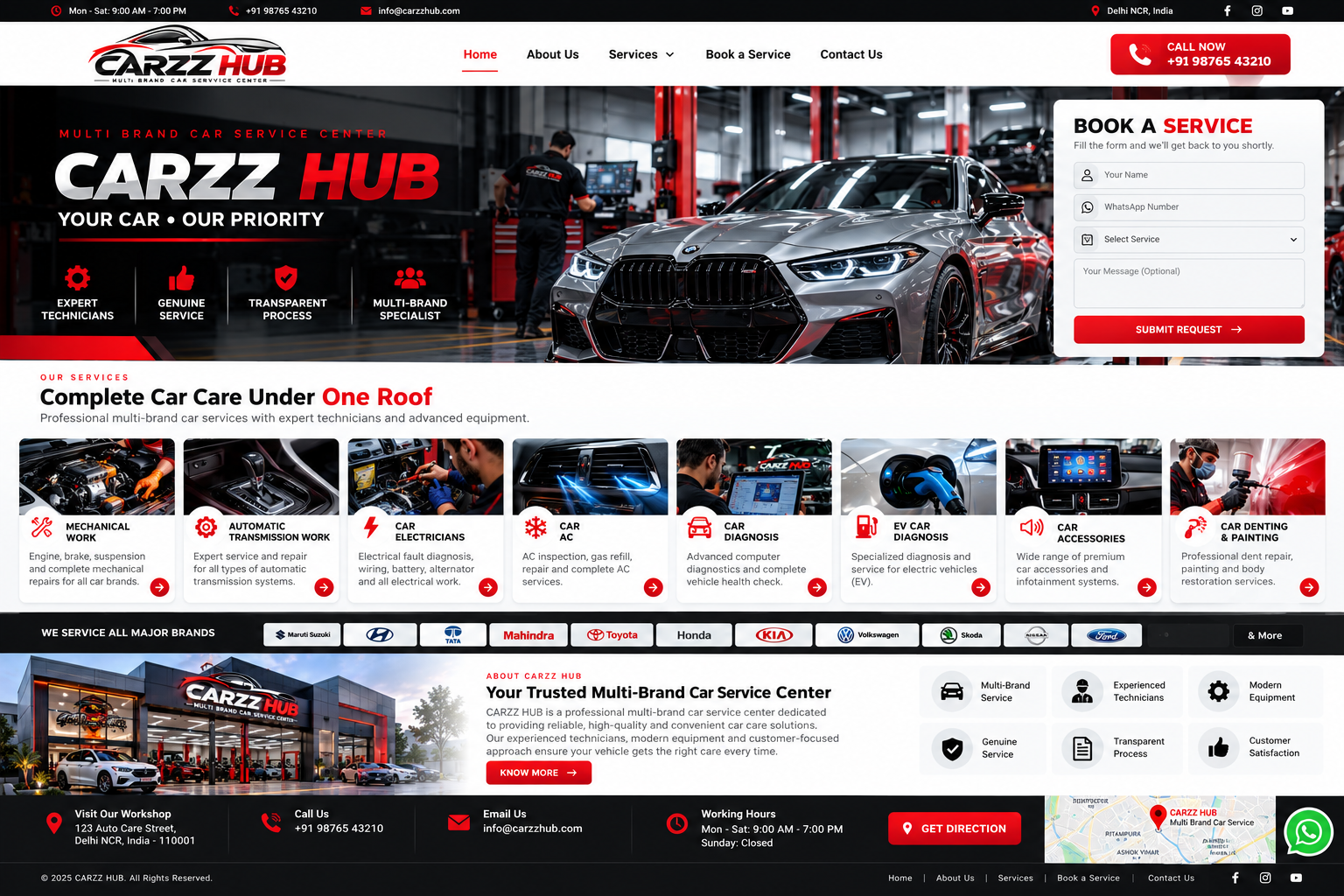 Book a car service at CARZZ HUB